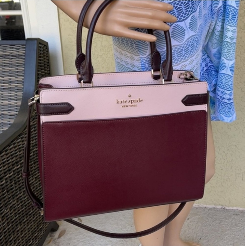 🏷1 DAY SALE🏷💕Kate Spade Staci Large Rose Smoke Colorblock Satchel💕